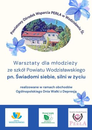Plakat na warsztaty dla młodzieży w Dzień Depresji organizowane w POW Perła